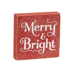 Frosted Very Merry 3" Square Block - 3 Asstd.