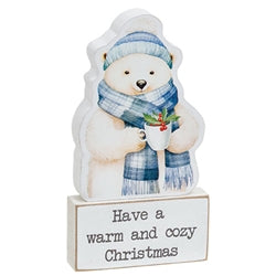 2/Set - Cozy Woodland Friend Wooden Sitter & Block - 3 Asstd.