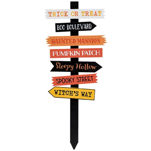 Halloween Woods Primitive Signpost w/Base - 14.5"H