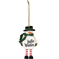 Warm Winter Wooden Snowman Ornament - 2 Asstd.