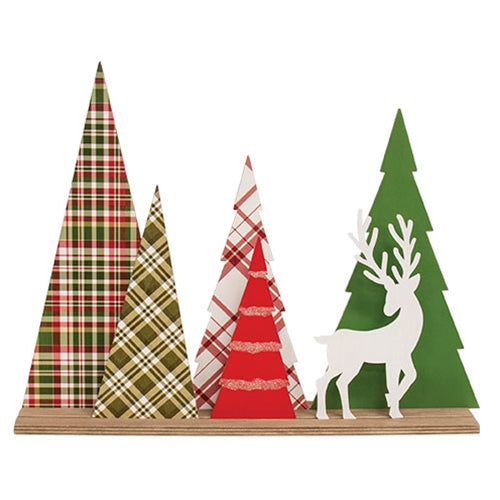 Winter Wonderland Forest Trees & Deer w/Base