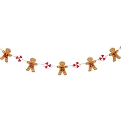 Wooden Merry Gingerbread & Peppermint Garland
