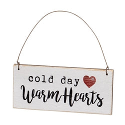 Warm Hearts Wooden Ornament - 3 Asstd.