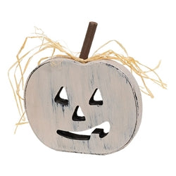 Primitive Distressed Wood Cutout Jack O Lantern Sitter - 3 Asstd.