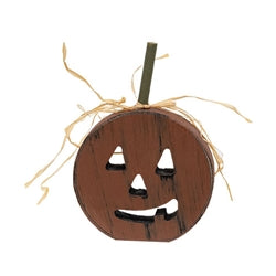 Primitive Distressed Wood Cutout Jack O Lantern Sitter - 3 Asstd.