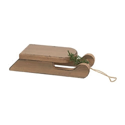 Distressed Wooden Mustard Sled w/Pine - 7.25"