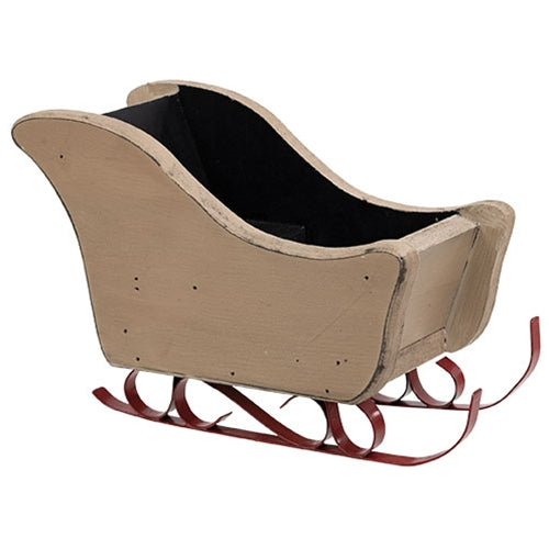 Distressed Tan & Red Wooden Sleigh