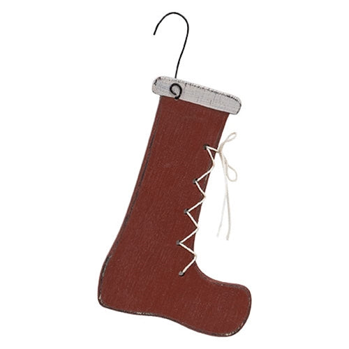 Primitive Santa's Boot Wooden Ornament