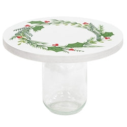 Glass Jar with Christmas Wood Topper - 2 Asstd.