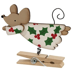 Wooden Flying Angel Mouse Clip Ornament - 3 Asstd.