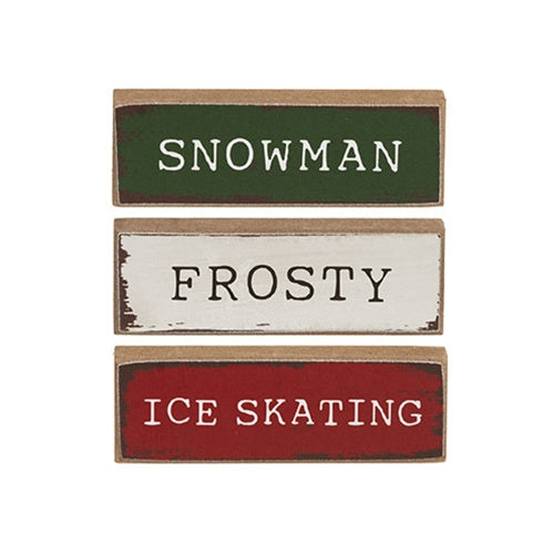 Frosty Snowman Ice Skating Tiny Mini Stick - 3 Asstd.