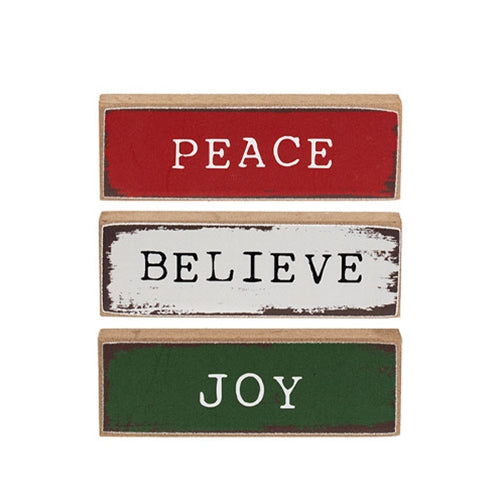 Joy Believe Peace Tiny Mini Stick - 3 Asstd.