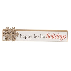 Happy Ho Ho Holidays Snowflake Mini Stick - 3 Asstd.