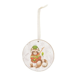 Winter Woodland Friend Round Ornament - 3" - 4 Asstd.