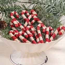 12/Set - Carved Look Resin Antiqued Candy Canes - 3"H