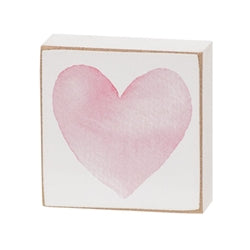 Watercolor Heart 2" Square Block - 4 Asstd
