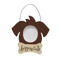 Dog Shape Frame Ornament - 3 Asstd