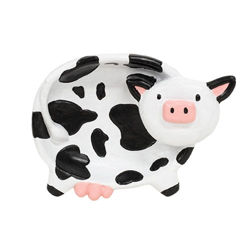 Resin Black & White Cow Trinket Dish