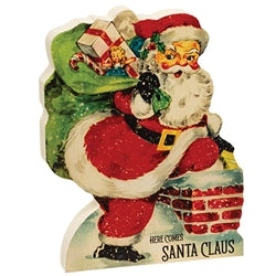 Chunky Wooden Vintage Santa Sitter - 3 Asstd.