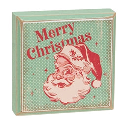 Nostalgic Santa Distressed Wooden Block - 3 Asstd.