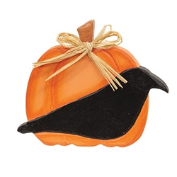 3/Set - Hand Carved Scaredy Cat Pumpkin Sitters