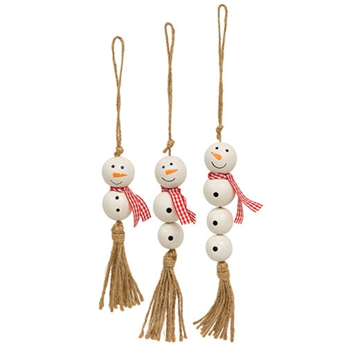 3/Set - Snowman Bead Ornaments