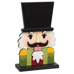 Layered Wooden Nutcracker Bust on Base