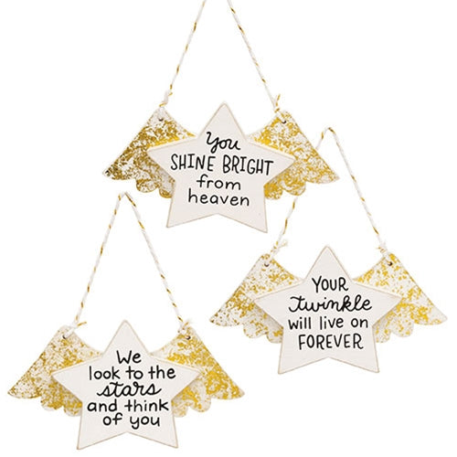 Your Twinkle Angel Wing Ornament - 3 Asstd.
