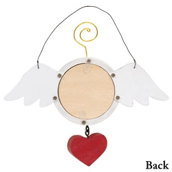Distressed Wood and Metal Angel Wing Photo Ornament - 3 Asstd