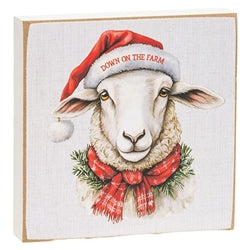 Merry Chickmas On The Farm 4" Square Block - 3 Asstd.