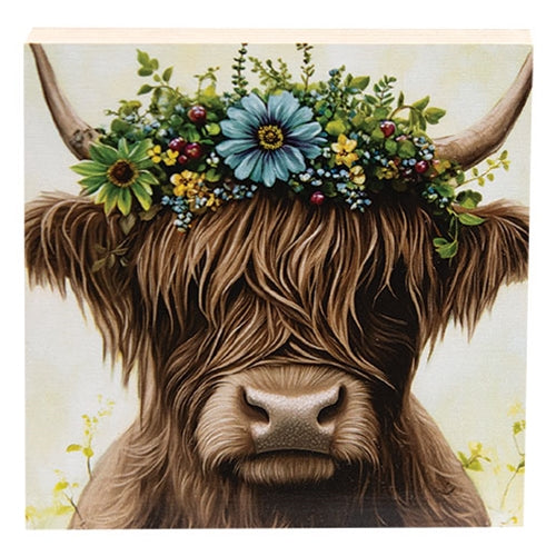 Wildflower Crown Highland Block - 5" Sq.