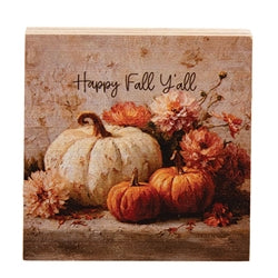 Fall Blessings Block - 3" Sq. - 3 Asstd.