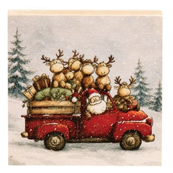 Santa & Friends Truck Block - 3" Sq. - 3 Asstd.
