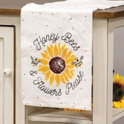 Honey Bees & Flowers Please Dish Towel
