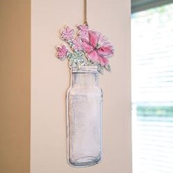 *Floral Vase Metal Hanging Sign
