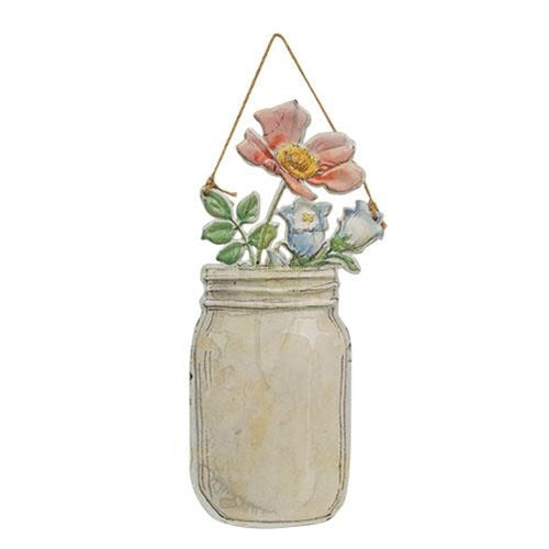 *Floral Jar Metal Hanging Sign