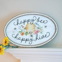 *Happy Bee Happy Hive Beaded Sign