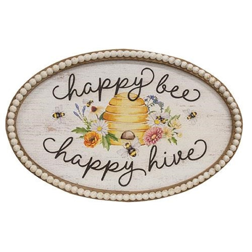 *Happy Bee Happy Hive Beaded Sign