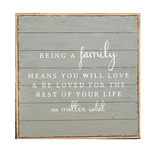 Being A Family Distressed Shiplap Sign