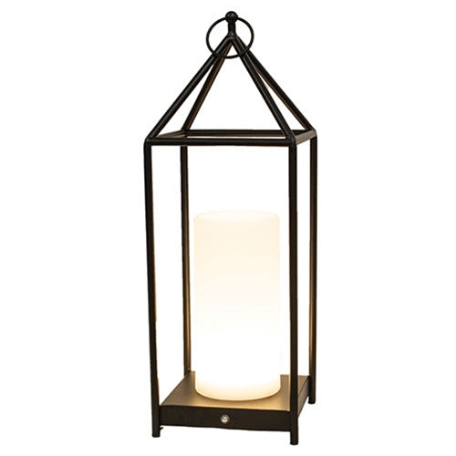 Black Metal Open Air Tri-Function LED Lantern - 16"