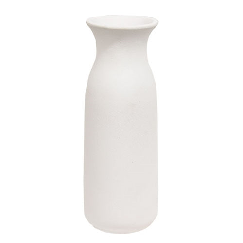White Ceramic Tall Vase - 9.25"H