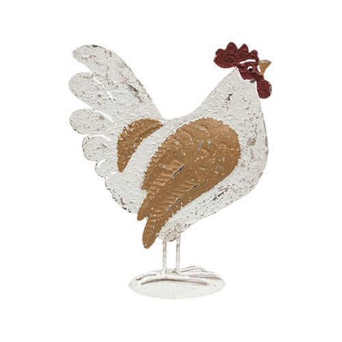 Distressed Metal Chicken - 9.75"H
