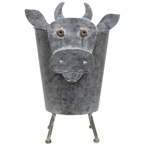 Metal Cow Planter