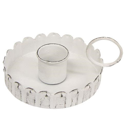 Shabby Chic Scalloped Taper Holder