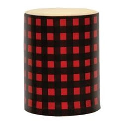Red Small Buffalo Check Timer Pillar 4"