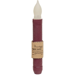 Textured 6" LED Taper Burgundy