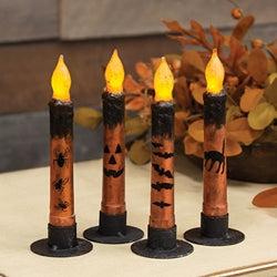 4/Set Grungy Spooky Timer Tapers