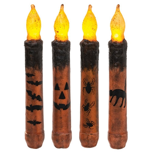 4/Set Grungy Spooky Timer Tapers