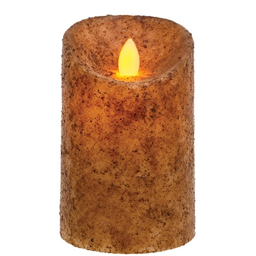 Burnt Ivory Real Motion Timer Pillar 5"