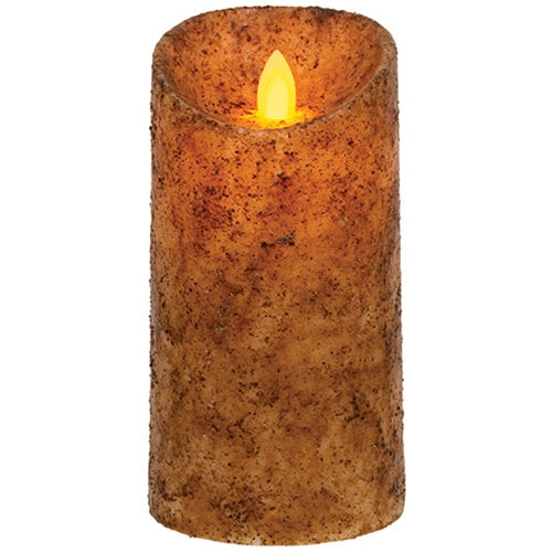 Burnt Ivory Real Motion Timer Pillar 6"